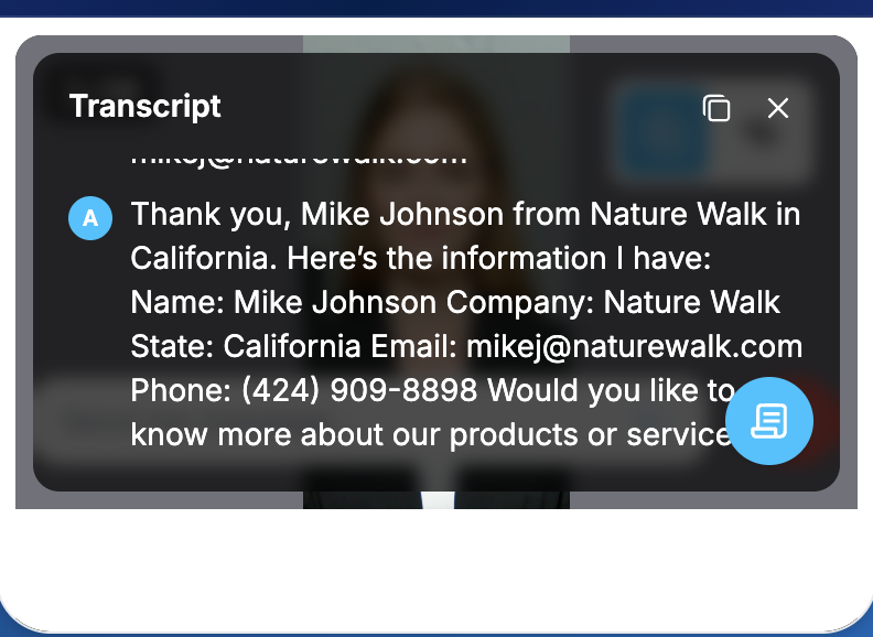 Lead capture transcript