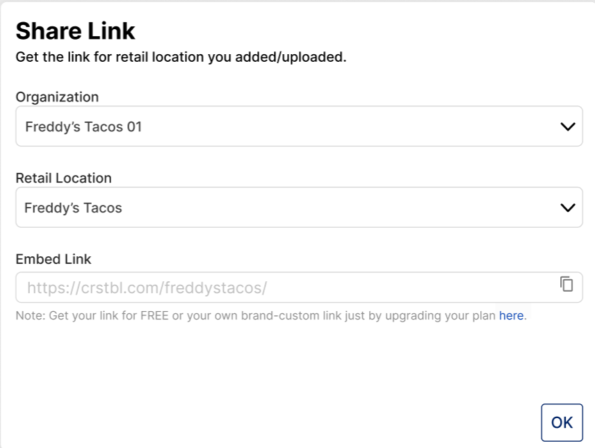 Share link screen 2