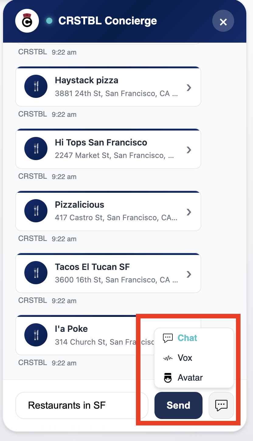 CRSTBL multi-mode options